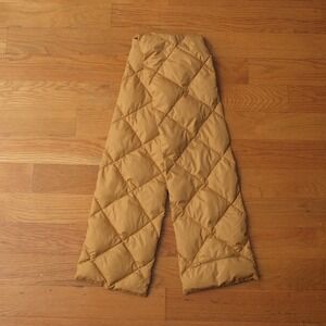 Timberland Quilted Down Scarf Wrap Camel Tan Puffer Zip Pocket Unisex